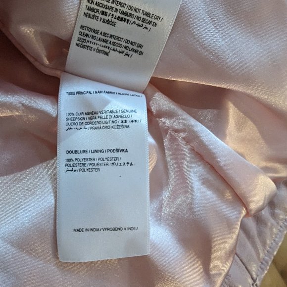 Sinequanone Perfecto Jacket - 100% Lamb Leather - Pink Pastel - Size T1/38 - Bra - Picture 8 of 8